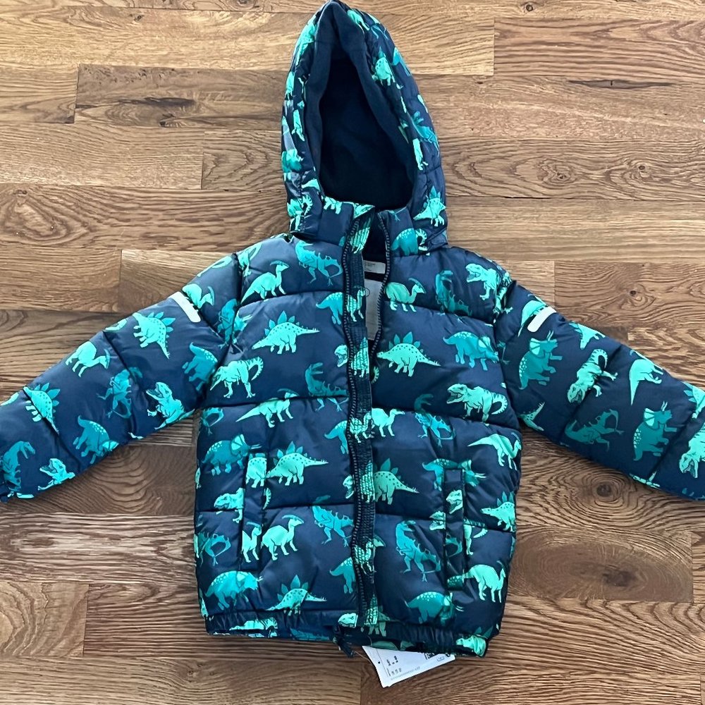 H&M Dinosaur print puffer jacket 5T - BRAND NEW